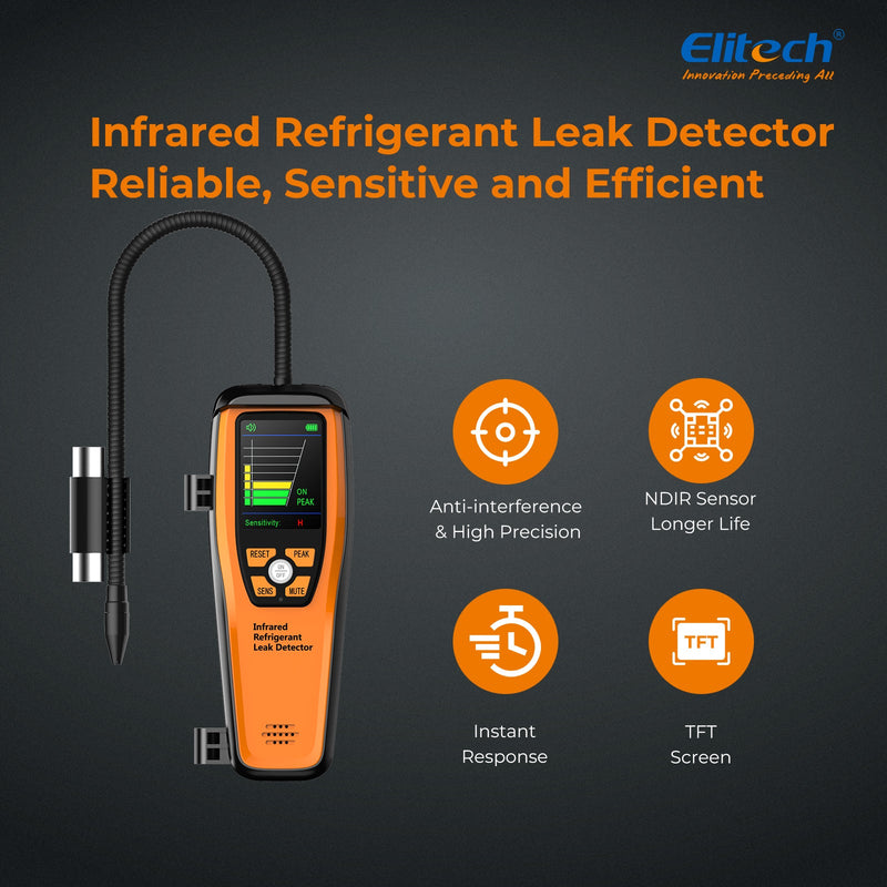 Elitech ILD-200 Infrared Refrigerant HVAC Leak Detector Sensitivity up ato 0.14oz/yr for Air Conditioner and Automotive Repair - Elitech Technology, Inc.