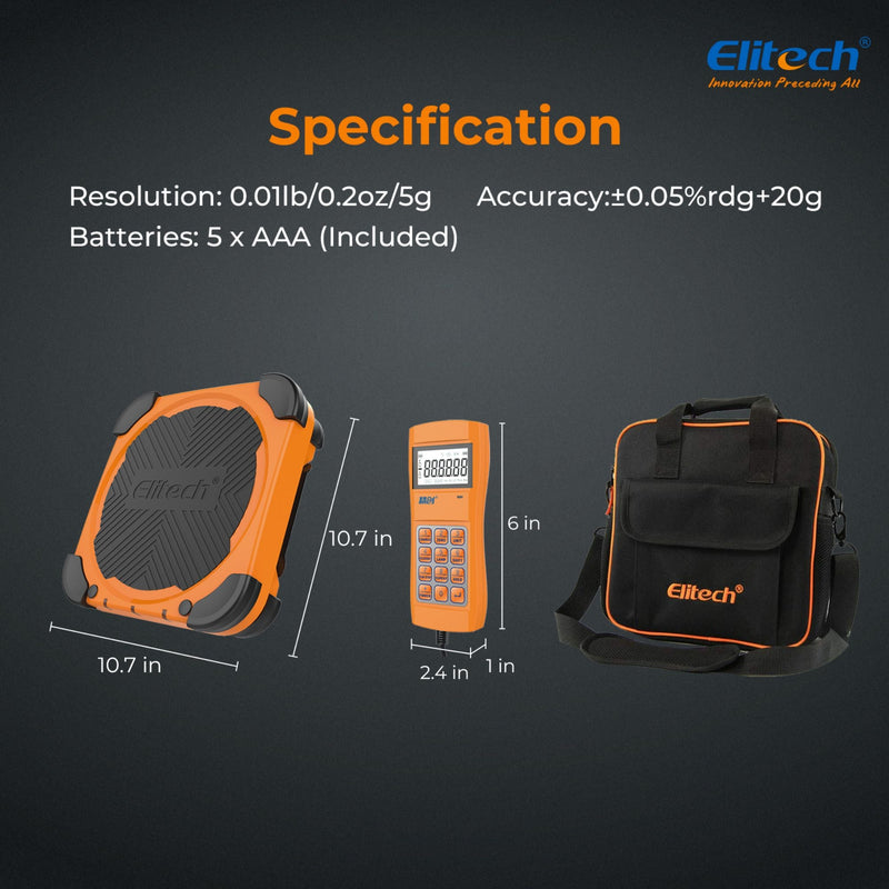 Elitech LMC-200 Electronic HVAC Refrigerant Charging Weight Scale Wired Remote 220lbs/100kgs - Elitech Technology, Inc.