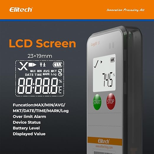 Elitech RC-5 Registrador de Datos de Temperatura Datalogger Reutilizable USB PDF 32000 Puntos Software para Mac y PC