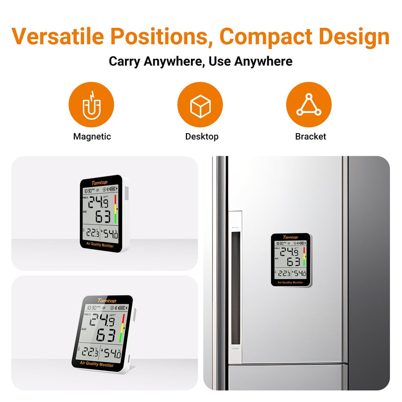 Temtop S1+ Bluetooth Indoor Air Quality Meter Temperature and Humidity AQI PM2.5 Monitor with APP Control - Elitech Technology, Inc.