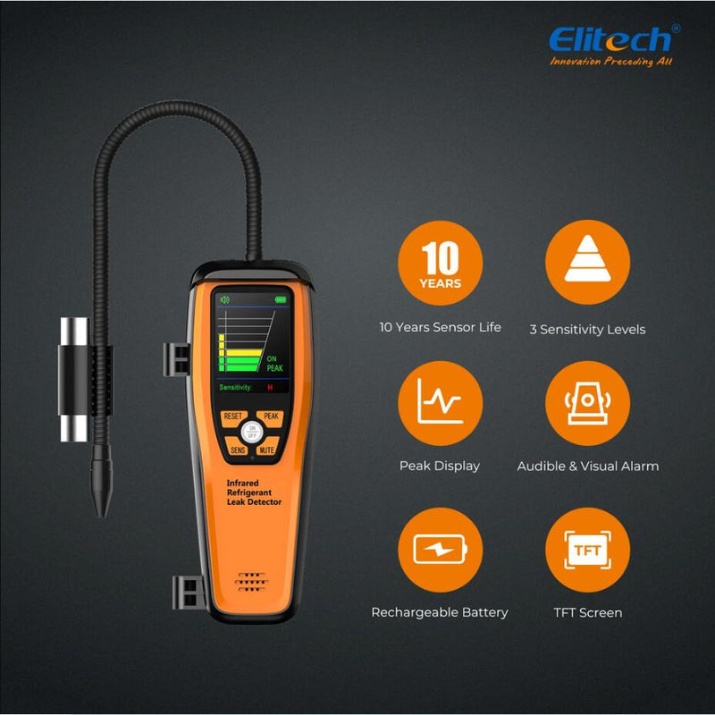 Elitech Auto Repair Solution Pack -Infrared Leak Detector ILD-200+ HVAC Scale LMC-100A+HVAC Digital Manifold Gauge LMG-10+Vacuum Pump SVP-7 - Elitech Technology, Inc.