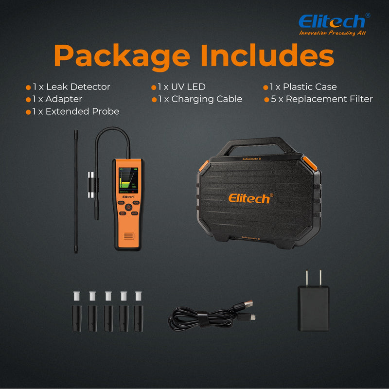 Elitech IR-200 Infrared & Heated Diode Refrigerant Leak Detector for Air Conditioner and Automotive Repair - Elitech Technology, Inc.