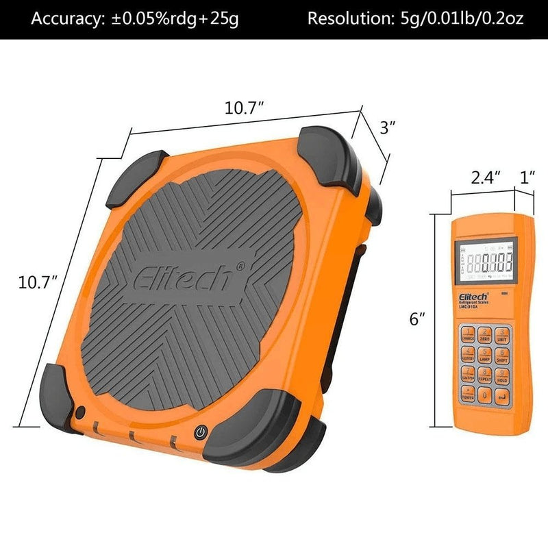 Elitech LMC-310A Wireless Refrigerant Electronic Charging Recovery Scale Freon Scale Digital HVAC Weight Scale Charging Valve with Solenoid 330 Lbs - Elitech Technology, Inc.