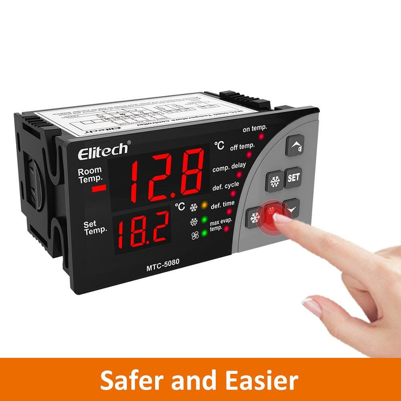 Elitech MTC-5080 Digital Temperature Controller Universal Thermostat Cold room Refrigerator Cooling Defrost Fan - Elitech Technology, Inc.