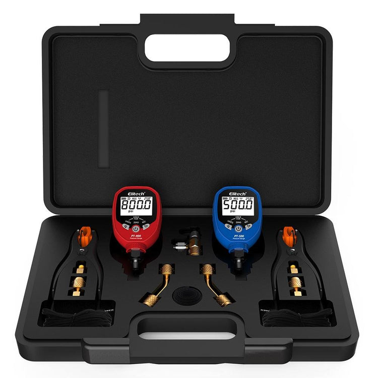 Elitech PT-500&PT-800 Bluetooth HVAC Digital Manifold Gauge Set with Removable Temperature Clip - Elitech Technology, Inc.