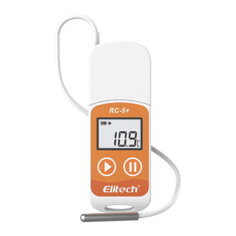 Elitech RC-5+ TE PDF USB Reusable Temperature Data Logger Internal Sensor External Probe -22℉~158℉ - Elitech Technology, Inc.