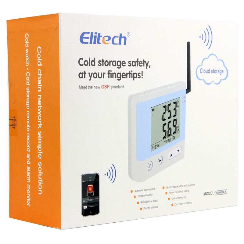 Elitech RCW-400A Wireless Temperature and Humidity Data Logger Remote Monitor Cloud Data Storage with 4 Sensors - Elitechustore