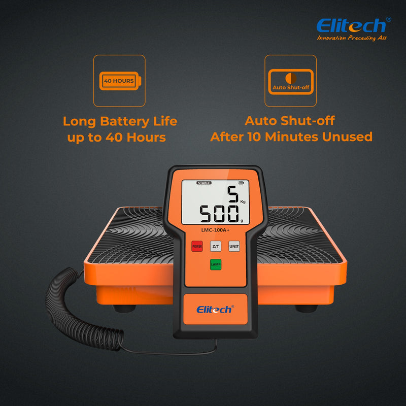 Elitech Refrigerant Charging Scale 220Lbs with case, HVAC Electronic Digital Freon Recovery Scales for AC Automotive, LMC-100A+ - Elitech Technology, Inc.