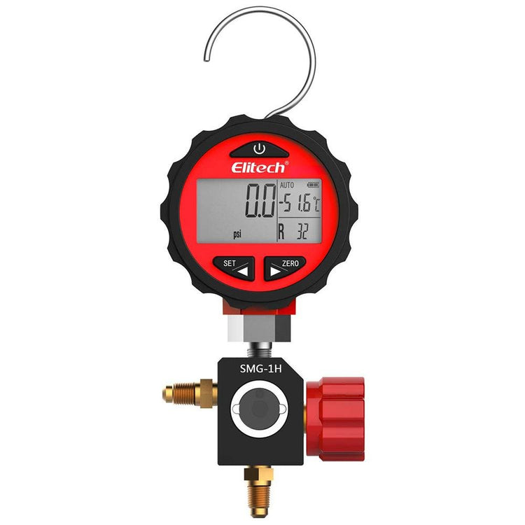 Elitech SMG-1H Refrigeration HVAC Digital Pressure Gauge for 87+ Refrigerants with Backlight -14.5-800 PSI - Elitech Technology, Inc.