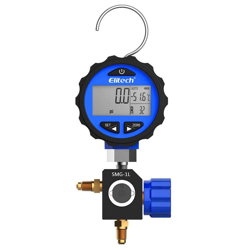 Elitech SMG-1L Refrigeration HVAC Digital Pressure Gauge for 87+ Refrigerants with Backlight -14.5-500 PSI - Elitech Technology, Inc.