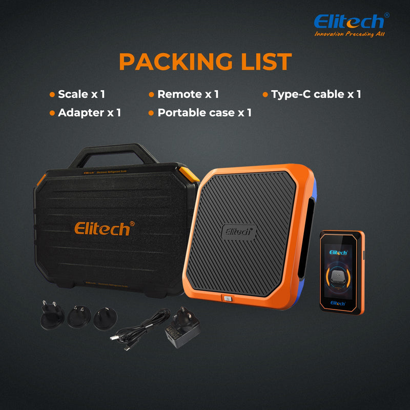 Elitech SRL-100 Intelligent HVAC Refrigerant Scale Lightweight Ultra Thin Maximum weight: 220lb (100kg) - Elitech Technology, Inc.