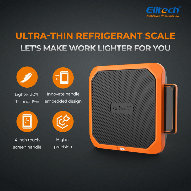 Elitech SRL-100 Intelligent HVAC Refrigerant Scale Lightweight Ultra Thin Maximum weight: 220lb (100kg) - Elitech Technology, Inc.