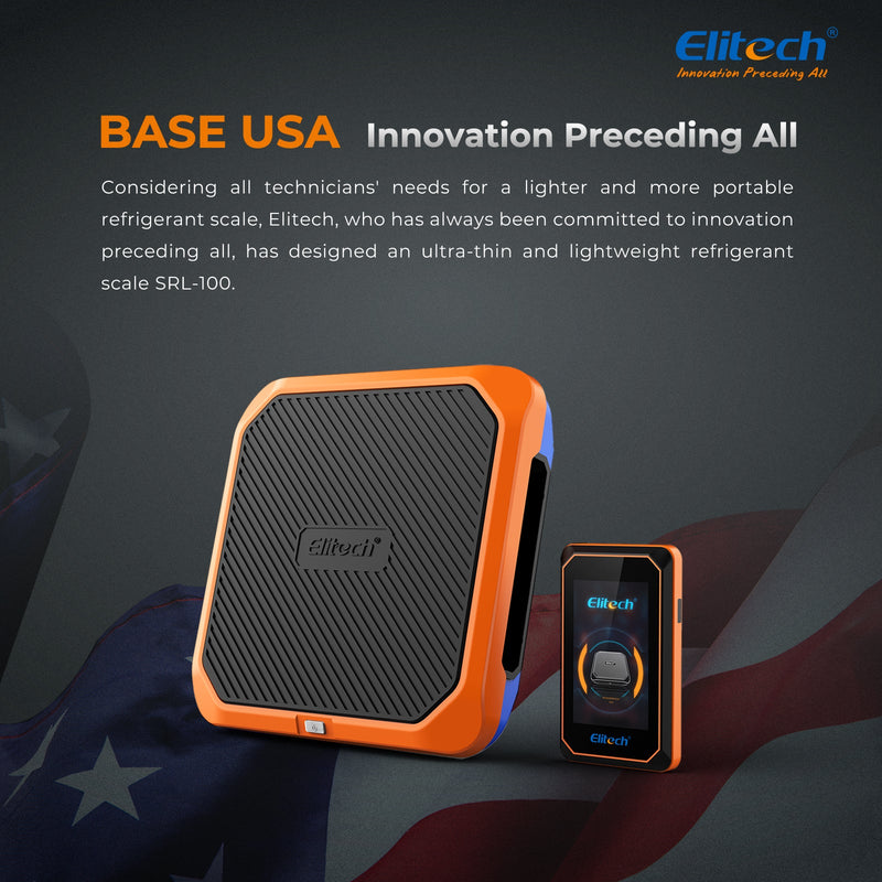 Elitech SRL-100 Intelligent HVAC Refrigerant Scale Lightweight Ultra Thin Maximum weight: 220lb (100kg) - Elitech Technology, Inc.