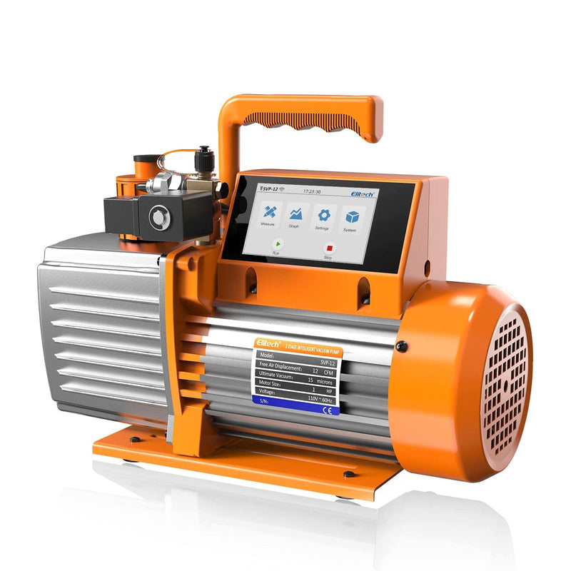 Elitech SVP-12 Intelligent HVAC 1HP Vacuum Pump 12 CFM 2 Stage with Touch Screen - Elitech Technology, Inc.