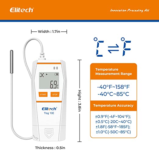 Elitech Tlog 10E Digital Temperature Data Logger Reusable Temperature
