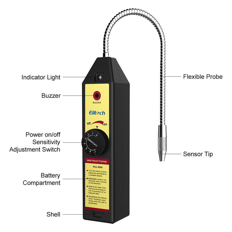 Elitech WJL-6000 Portable Refrigerant Freon Leak Detector for Inopartnership - Elitech Technology, Inc.