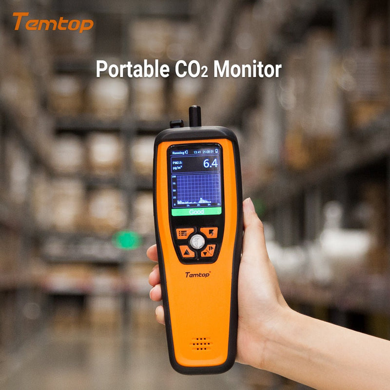 Temtop M2000C 2nd Generation Air Quality Monitor PM2.5 PM10 CO2 Data Export Audio Alarm Easy Calibration - Elitech Technology, Inc.