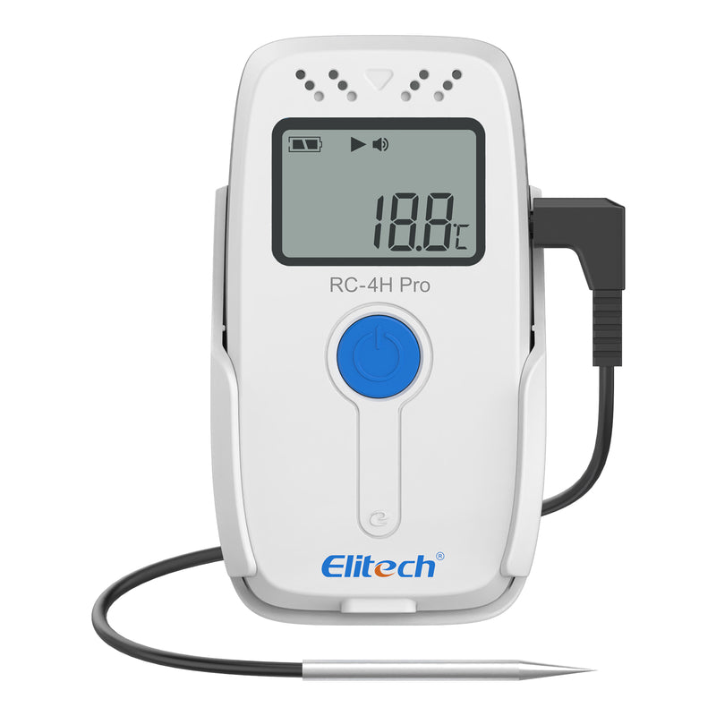 Elitech PDF USB Digital Temperature Data Logger Reuseable Recorder DDL 64000 Points High Accuracy, Shadow Data, Built-in Buzzer, Auto PDF CSV Report, Windows/MacOS Software, RC-4 Pro, RC-4H Pro