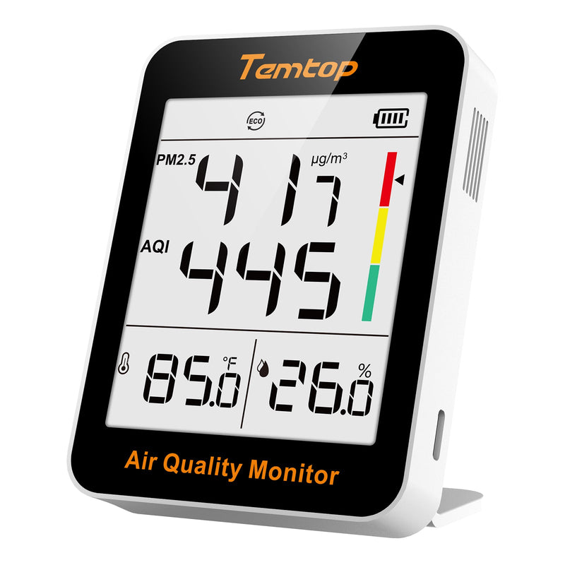 Temtop S1-up Indoor Air Quality Meter Temperature & Humidity AQI PM2.5 Monitor with Accurate Sensor