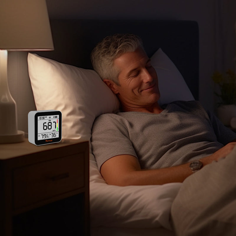 Temtop C10 2nd E - Ink Display CO2 Monitor Indoor Air Quality Monitor for CO2, Temperature and Humidity with App and Data History - Elitech Technology, Inc.