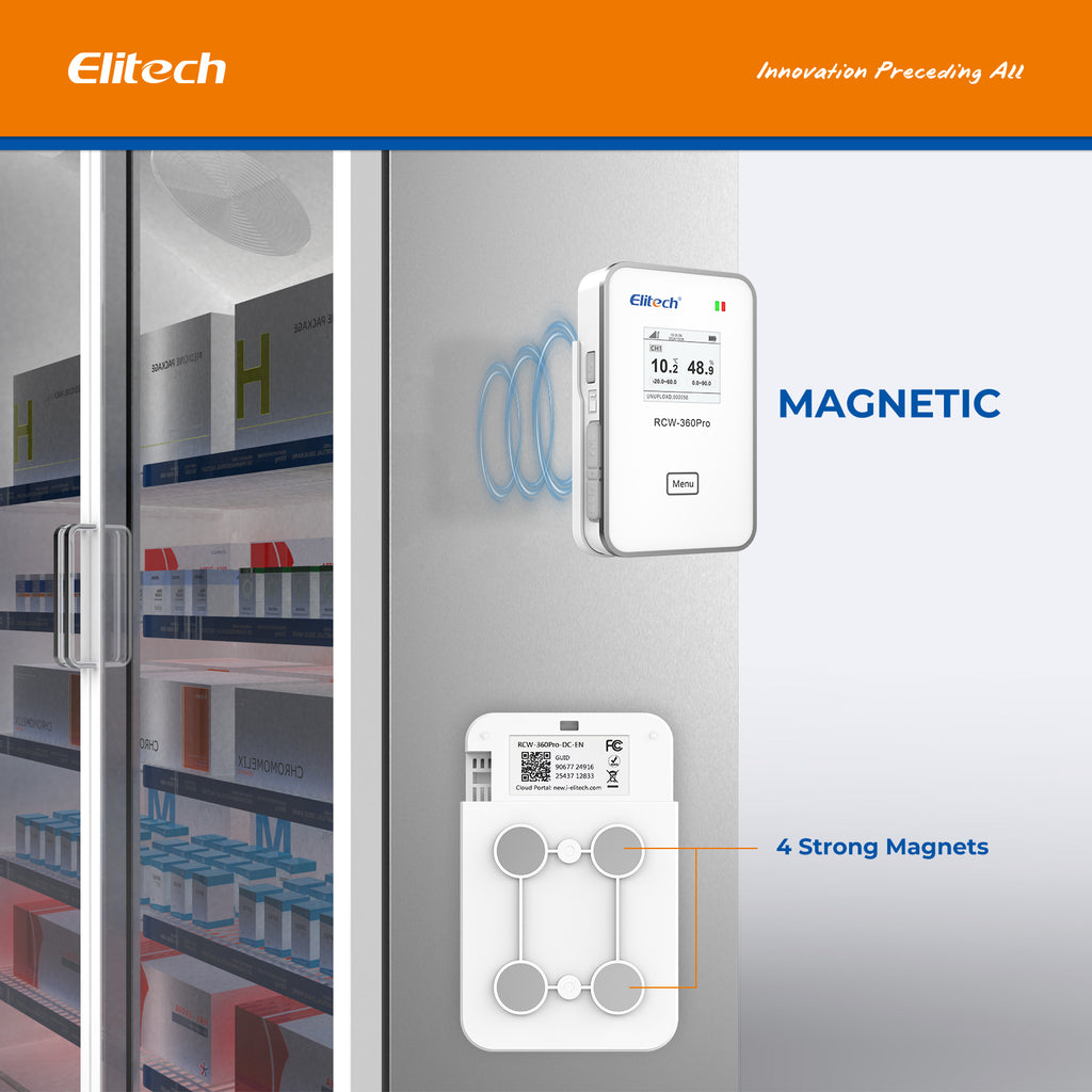 Elitech Sensor Elitech 4G Cellular & WiFi Temperature Humidity CO2 Sensor Data Logger ...