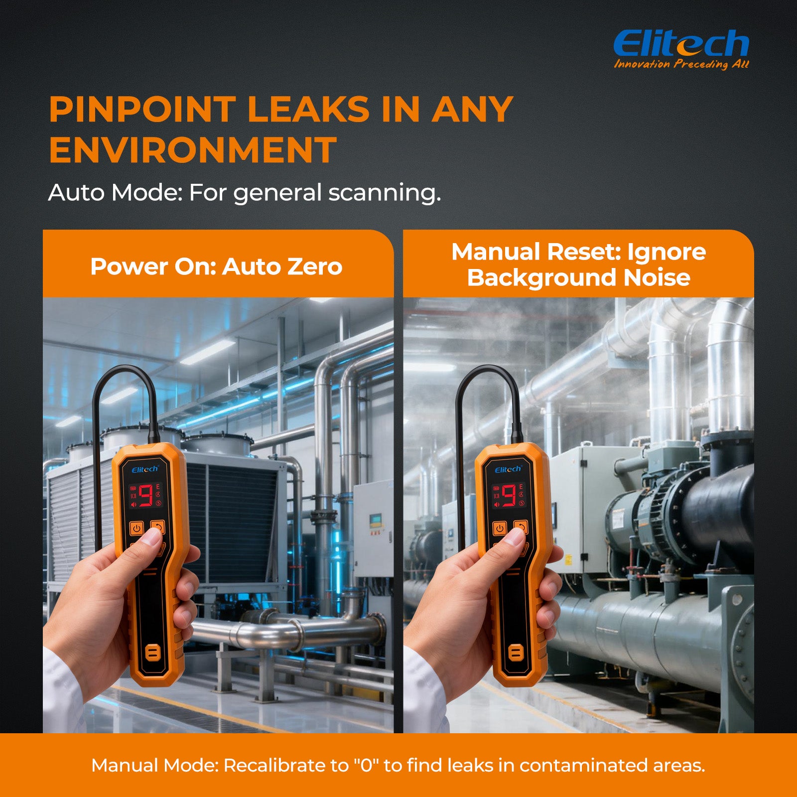 Elitech ELD-270 Heated Diode Refrigerant Leak Detector, HVAC Freon Sniffer with Digital Display & Vibration Alarm, High Sensitivity (2g/yr) for R410A R134a R1234yf R290 CFCs HCFCs HFCs