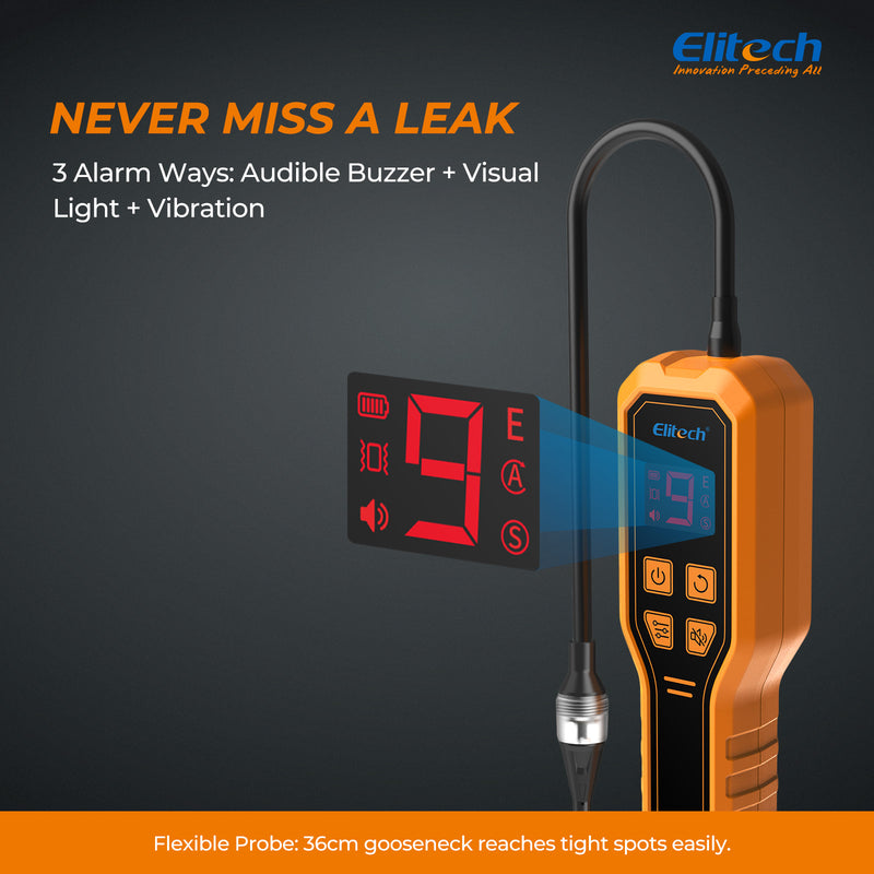 (Pre-order)Elitech ELD-270 Heated Diode Refrigerant Leak Detector, HVAC Freon Sniffer with Digital Display & Vibration Alarm, High Sensitivity (2g/yr) for R410A R134a R1234yf R290 CFCs HCFCs HFCs
