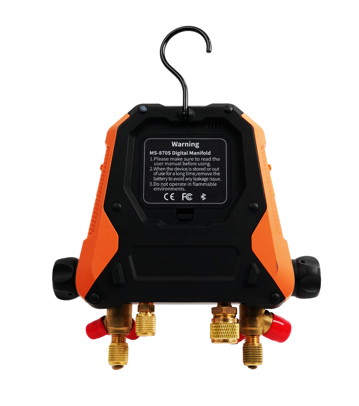 Elitech MS-870 HVAC Digital Manifold Gauge Set, 4-in-1 Refrigeration Tool with Vacuum, Pressure-Hold, Data Logging, Supports 18 Refrigerants, Bluetooth APP, for HVAC/R Systems