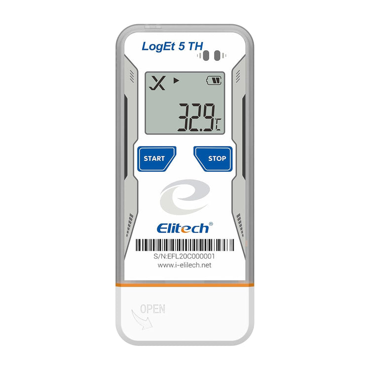 Elitech USB Digital Temperature Humidity Data Logger with Shadow Data Reusable Recorder 32000 Points , Auto PDF/ CSV Report, for Windows/MacOS, Refrigerator Thermometer LogEt5TH