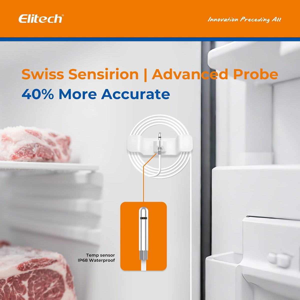 Elitech Bluetooth Thermometer Data Logger Temperature with Shadow Data 100000 Points Data Storage Export, Pharmacy Vaccine DDL Calibration Certificate, MAX MIN AVR MKT GSP-6Pro-GLE/THE
