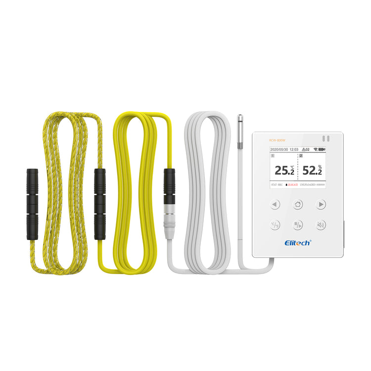 Elitech WiFi Real-time Temperature Humidity Data Logger Water Leak Detector, SMS/Email/APP Alert, Cloud Data Storage, 10M Patch Cord, RCW-800W-WI(-40~176℉, : 0~100%RH)