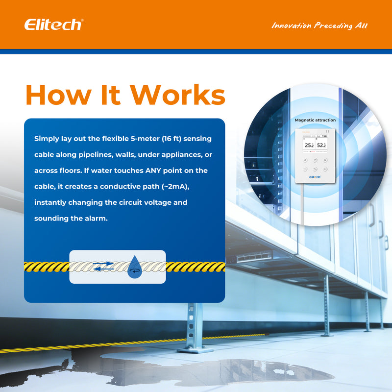 Elitech RCW-800WiFi Enregistreur de données de température et d'humidité en temps réel avec SMS Email APP Push Alert