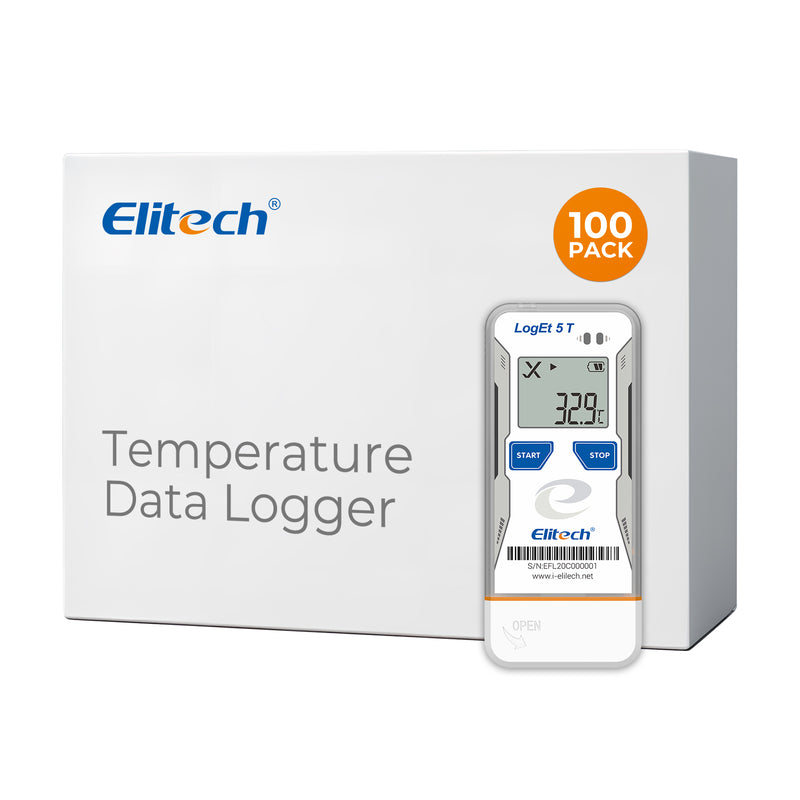 Elitech USB Digital Temperature Data Logger Reusable Recorder with Shadow Data 32000 Points , Auto PDF/ CSV Report, for Windows/MacOS, Refrigerator Thermometer LogEt5T