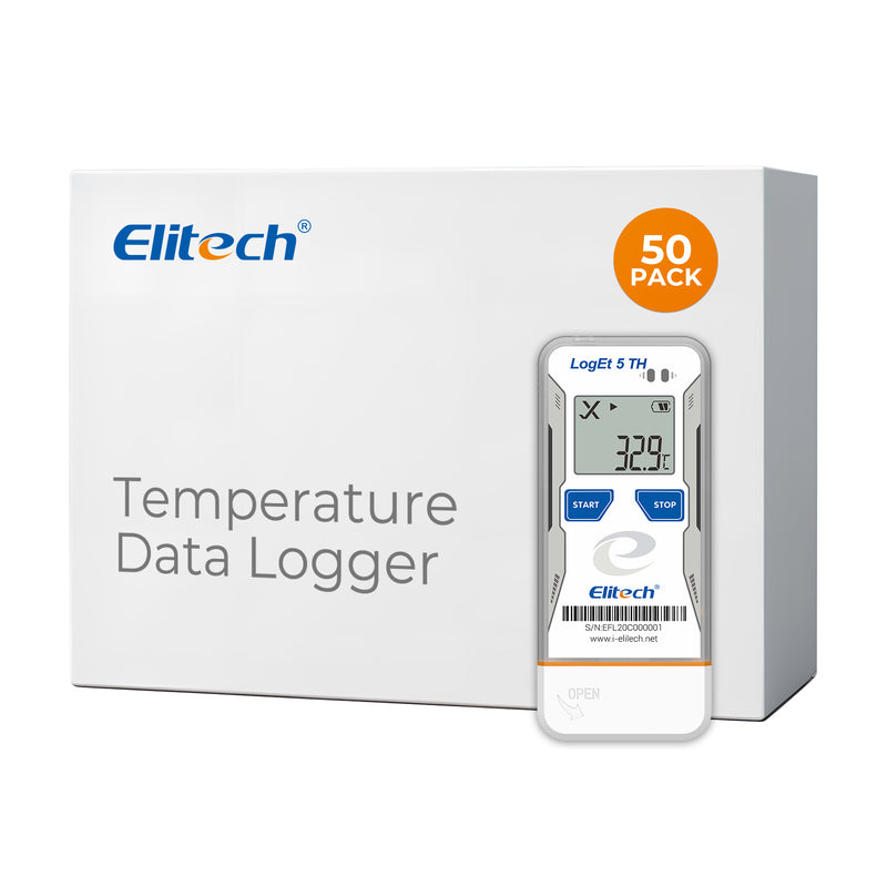 Elitech USB Digital Temperature Humidity Data Logger with Shadow Data Reusable Recorder 32000 Points , Auto PDF/ CSV Report, for Windows/MacOS, Refrigerator Thermometer LogEt5TH