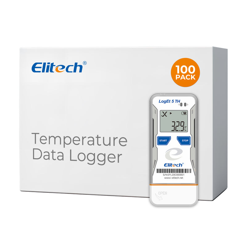 Elitech USB Digital Temperature Humidity Data Logger with Shadow Data Reusable Recorder 32000 Points , Auto PDF/ CSV Report, for Windows/MacOS, Refrigerator Thermometer LogEt5TH