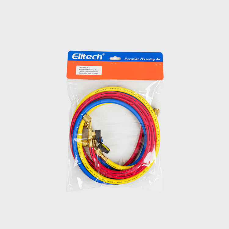 Ensemble de tuyaux de charge de réfrigérant Elitech, raccord 1/4''