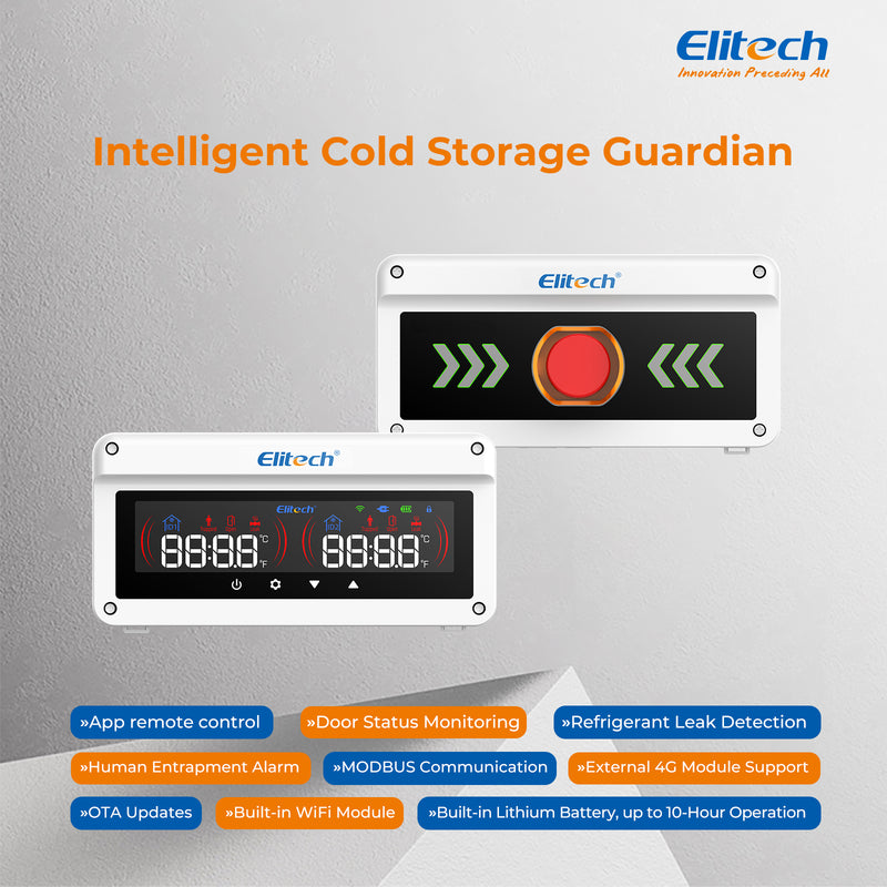 (Pre-order)Elitech EAB-80 Multi-Function Cold Storage Alarm System for Gas Leak, Human Entrapment, Door Status & Overtemperature