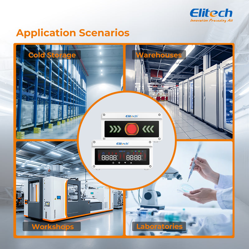 (Pre-order)Elitech EAB-80 Multi-Function Cold Storage Alarm System for Gas Leak, Human Entrapment, Door Status & Overtemperature