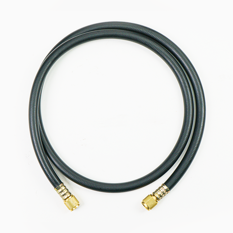 (Pre-order)Elitech Hvac Vacuum Hose,Fittings 3/8" x 3/8",Heavy Duty Charging Vacuum Hose,Working Pressure: 600 (Psi),Burst Pressure: 3000 (Psi), 5 Ft, Black, For R134A, R404A, R22 and Common Refrigerants