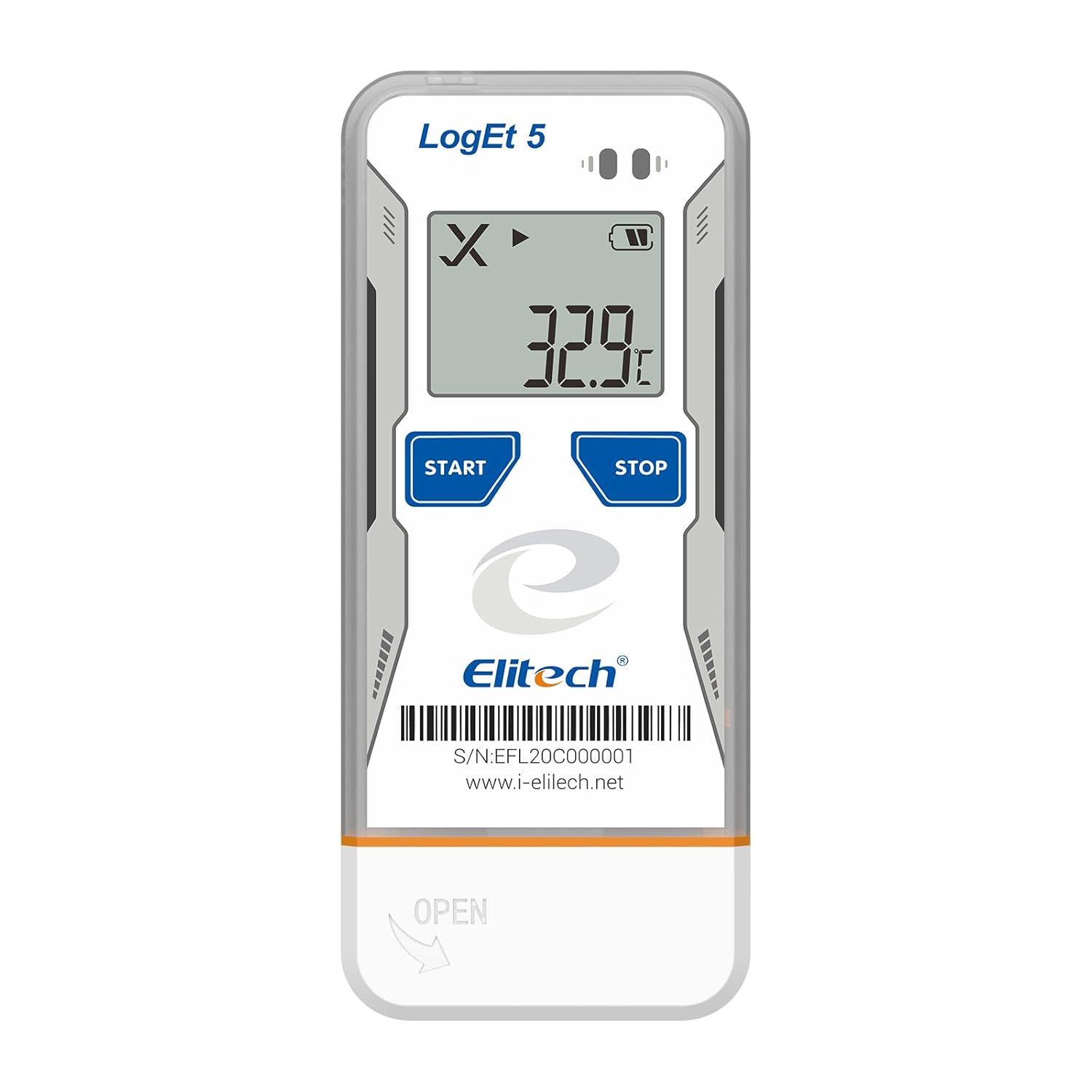 Elitech USB Digital Temperature Data Logger Reusable Recorder with Shadow Data 32000 Points , Auto PDF/ CSV Report, for Windows/MacOS, Refrigerator Thermometer LogEt5T