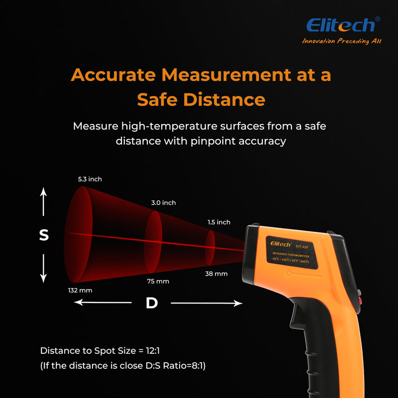 DIT - 220 Infrared Thermometer – High - Precision, Non - Contact Temperature Gun with Laser Targeting, Adjustable Emissivity, and Self - Calibration - Elitech Technology, Inc.