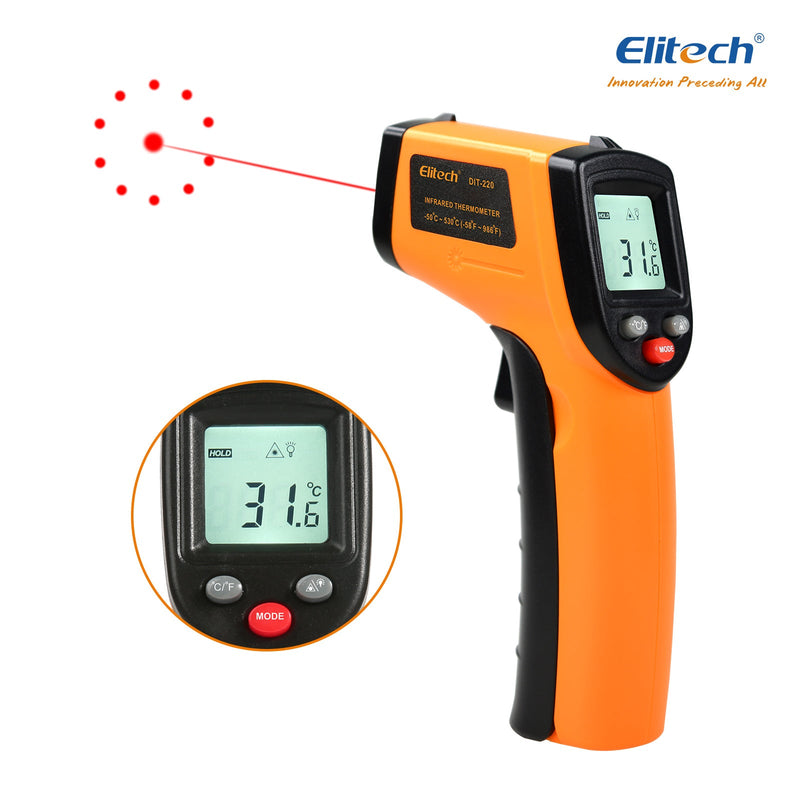 DIT - 220 Infrared Thermometer – High - Precision, Non - Contact Temperature Gun with Laser Targeting, Adjustable Emissivity, and Self - Calibration - Elitech Technology, Inc.