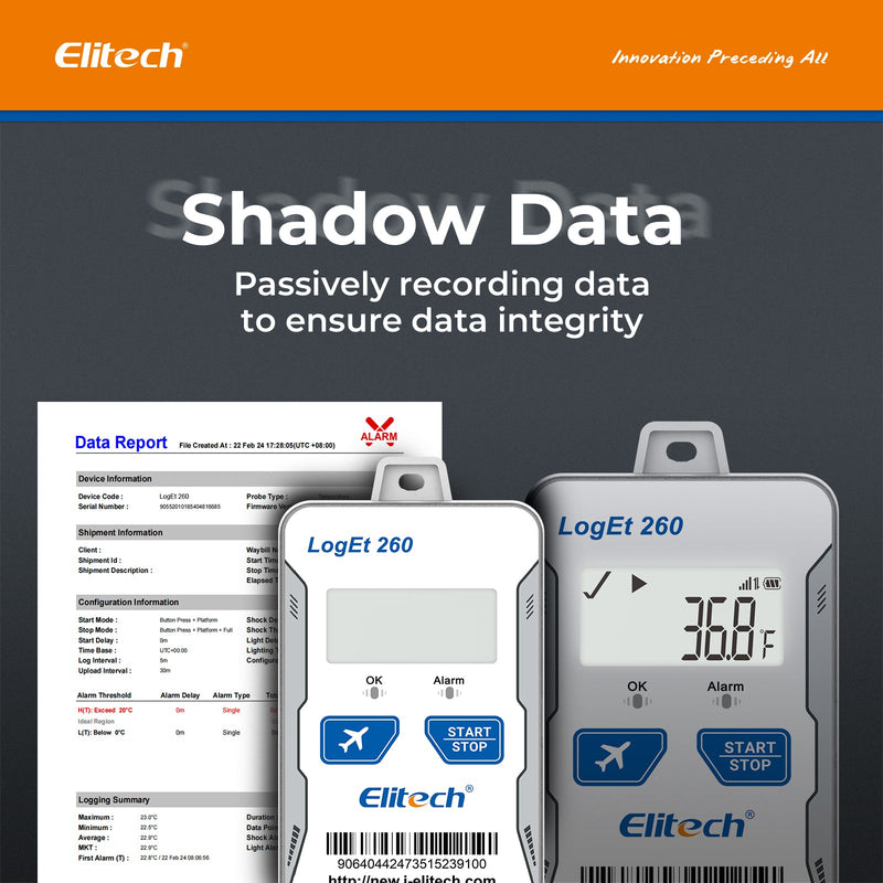 Elitech 4G GPS Reusable Real - time Temperature Humidity Data Logger Light/Shock/Location, Built - in SIM Card, Shadow Data,Airplane mode,Cloud Data Storage,SMS/Email/APP/Web Alarm,100000 Points,Loget 260 - THE - Elitech Technology, Inc.
