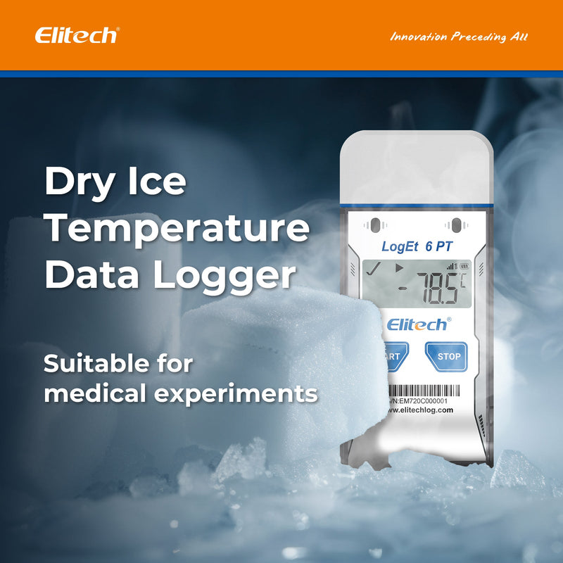 Elitech Dry Ice Single-use USB Temperature Data Logger -85℃~50℃, 30 Days(Logging interval 5 min), 16000 Points, Shadow Data, PDF Report, LogEt 6 PT