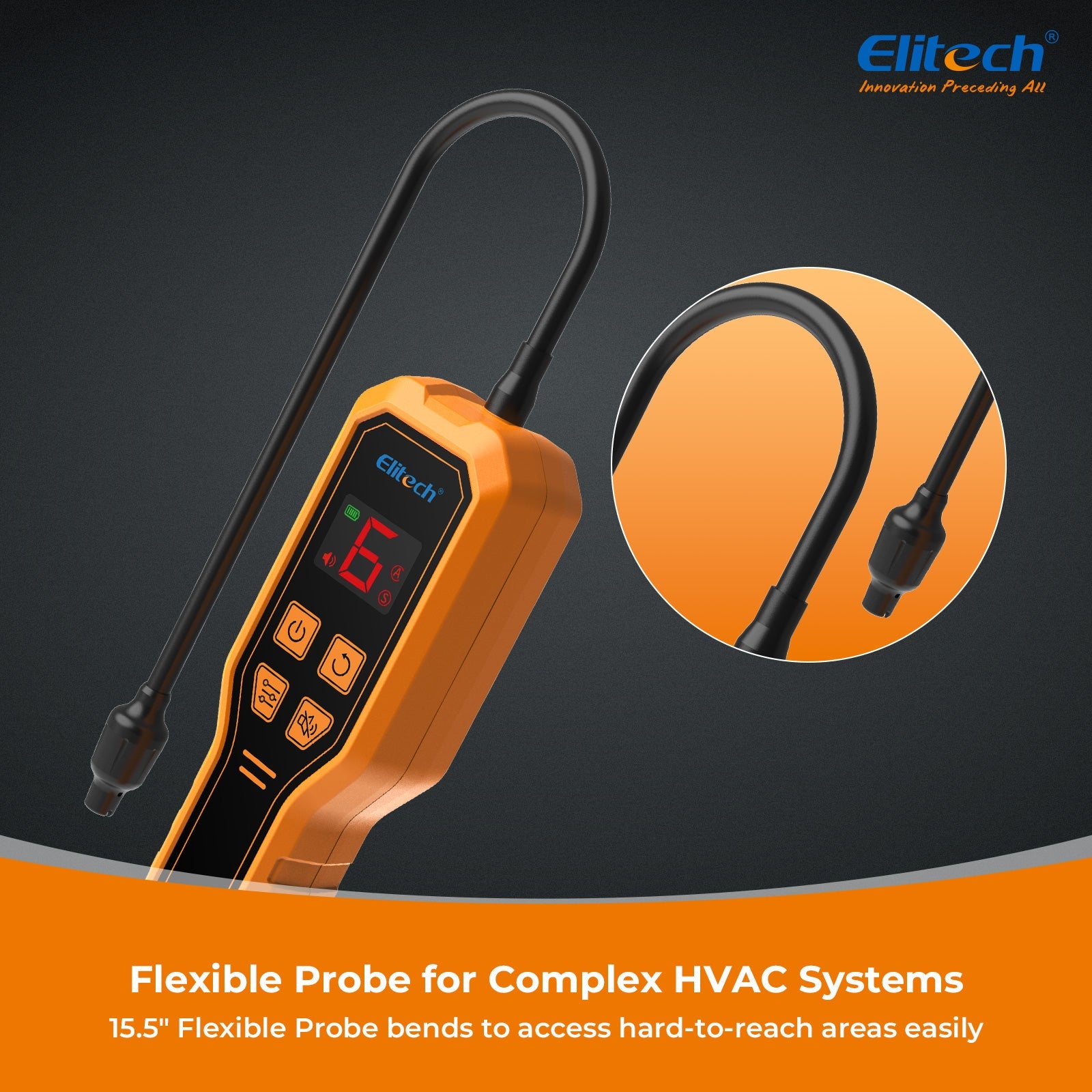 Elitech ELD - 210 Heated Diode Portable Semiconductor Refrigerant Leak Detector - High Sensitivity, Dual Alarm, Ergonomic Design for Quick & Accurate Leak Detection - Elitech Technology, Inc.