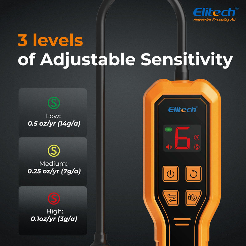 Elitech ELD - 210 Heated Diode Portable Semiconductor Refrigerant Leak Detector - High Sensitivity, Dual Alarm, Ergonomic Design for Quick & Accurate Leak Detection - Elitech Technology, Inc.