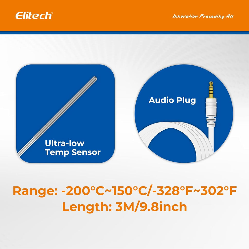 Elitech Sensor Elitech RCW-360Pro 【One Ultra-Low Temperature Probe】Probe Length: 3m(9 ...