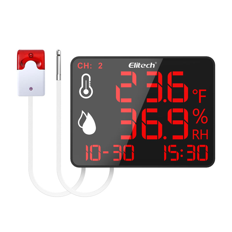 Elitech High Accuracy Digital Hygrometer Thermometer Bluetooth Data Logger 30000 Points, Humidity Temperature Monitor With Calibration Certificate for Audit, For Greenhouse/ Warehouse/ Lab/ Hospital DR - 230 - Elitech Technology, Inc.