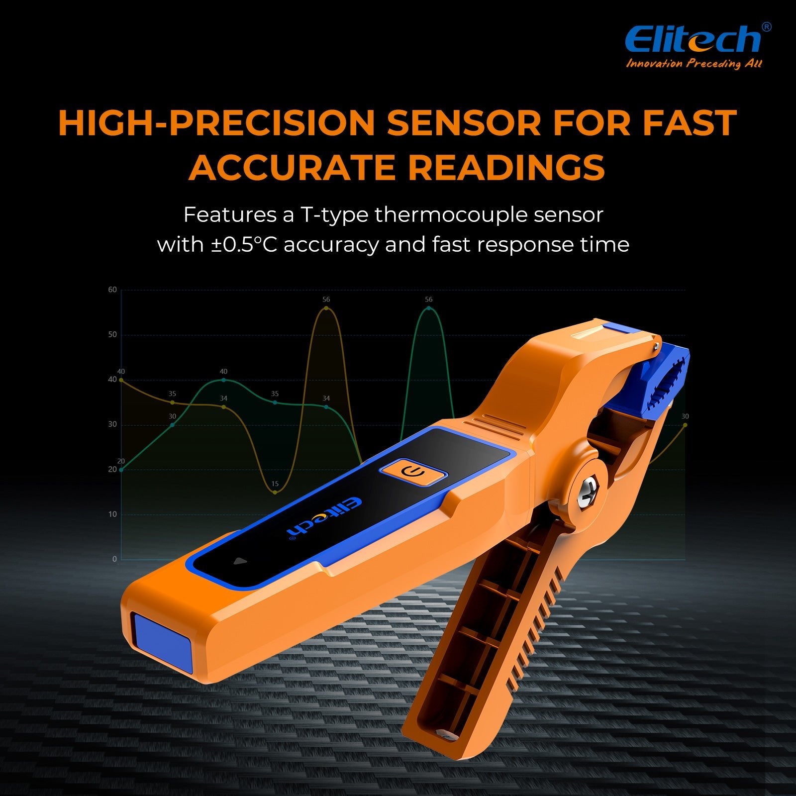 Elitech IPT - 01 Wireless Temperature Clamp for HVAC Heating and Cooling Systems – T - Type Thermometer, High Precision, Data Logging & Remote Monitoring –HVAC Temperature Probe with Bluetooth and App Operation - Elitech Technology, Inc.