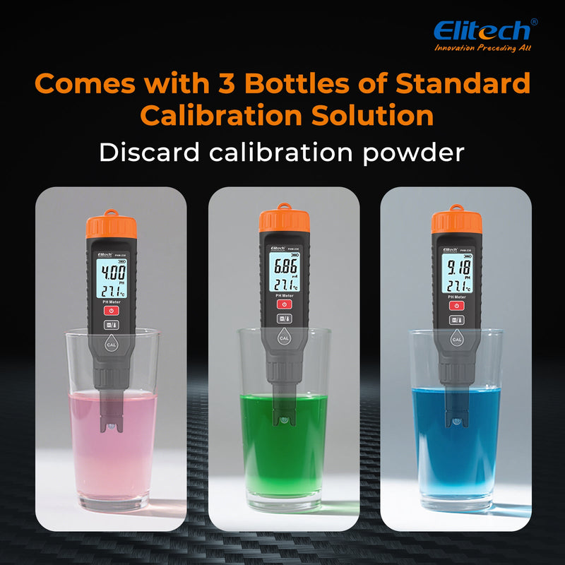 Elitech pH Pen Meter with Calibration Supplies,Reliable Digital Tester for pH, Temperature in Growing Solutions, Optimal Plant Health and Yield - Elitech Technology, Inc.